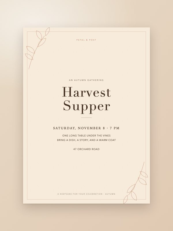 Autumn gathering dinner invitation