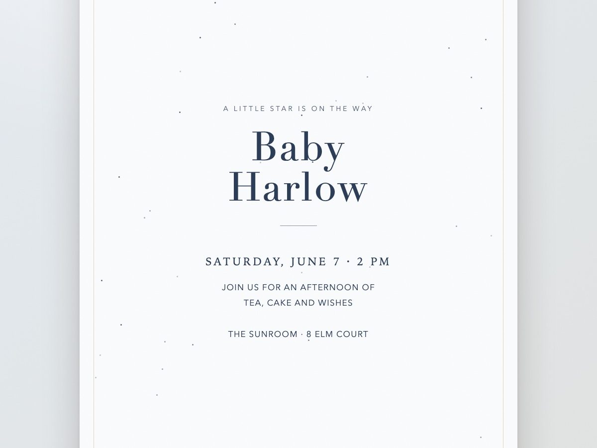 Little star baby shower invitation