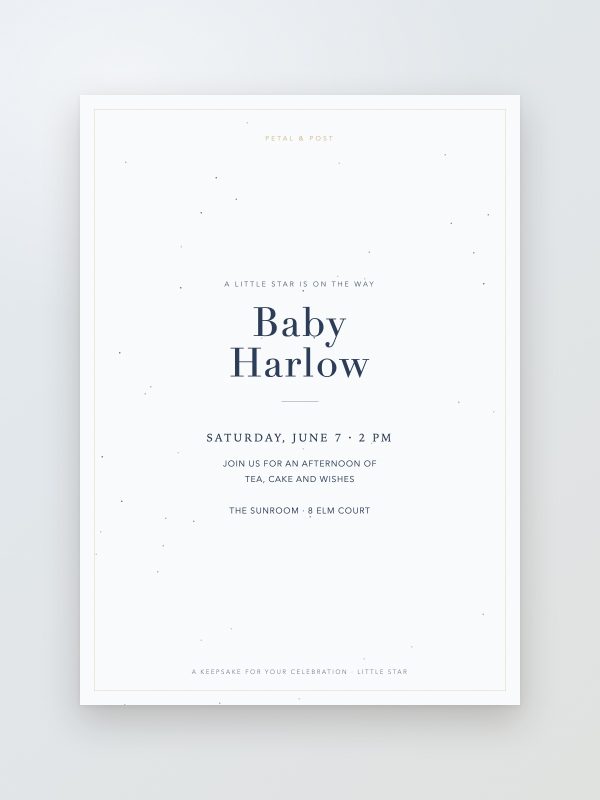 Little star baby shower invitation